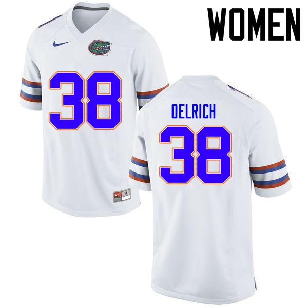 Florida Gators Women #38 Nick Oelrich College Football Jerseys White